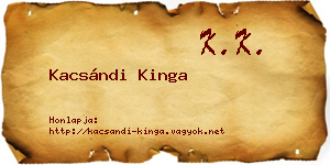 Kacsándi Kinga névjegykártya