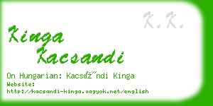kinga kacsandi business card